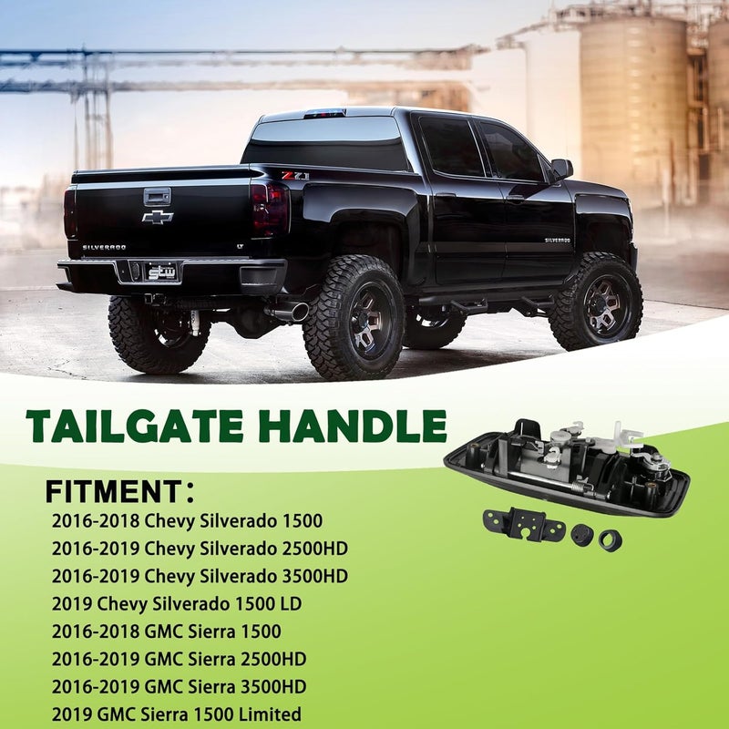 omoZone Tailgate Handle with Camera Hole Liftgate Latch Handle with Key Lock Cylinder Fit for 2016-2019 Chevrolet Chevy Silverado GMC Sierra - Image 3